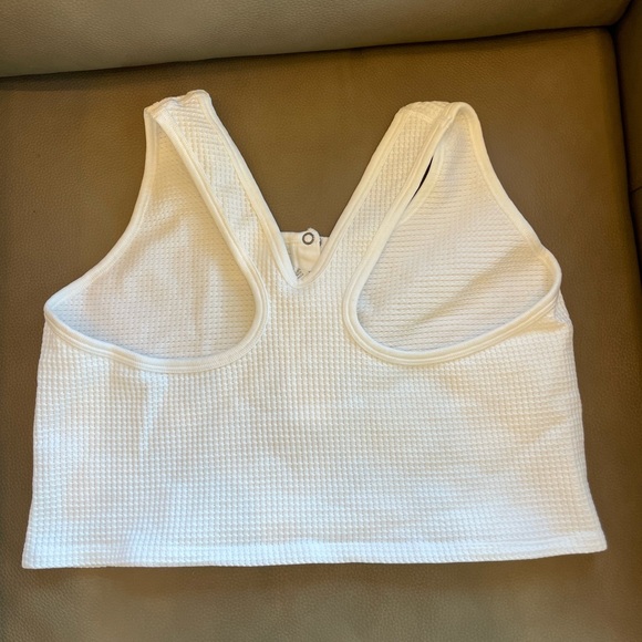 Aerie Offline Main Squeeze Seamless Waffle Bra Women’s XXL White Nylon Racerback - Picture 5 of 9